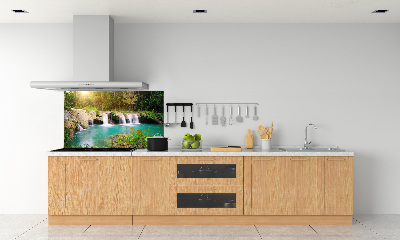 Crédence cuisine en verre trempé Chute d'eau dans la forêt