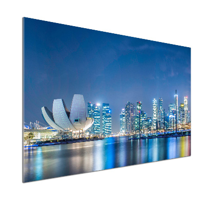 Crédence en verre cuisine Singapour de nuit