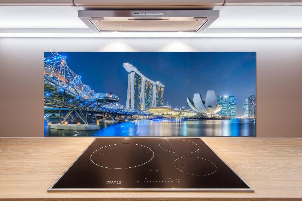Crédence en verre cuisine Singapour de nuit
