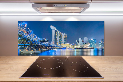 Crédence en verre cuisine Singapour de nuit