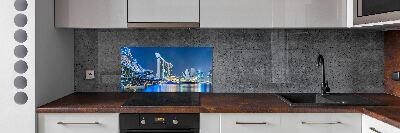Crédence en verre cuisine Singapour de nuit