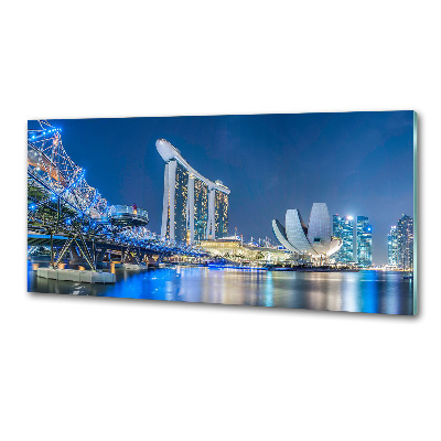Crédence en verre cuisine Singapour de nuit