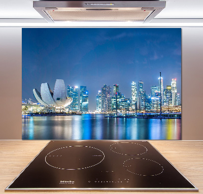Crédence en verre cuisine Singapour de nuit