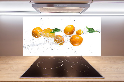 Crédence cuisine en verre Oranges et eau