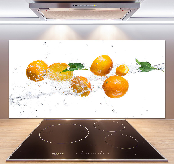 Crédence cuisine en verre Oranges et eau