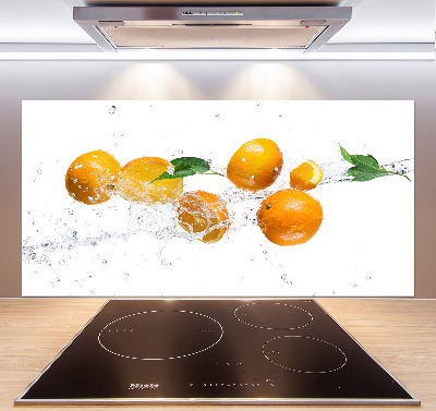 Crédence cuisine en verre Oranges et eau