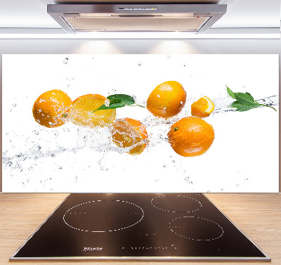 Crédence cuisine en verre Oranges et eau