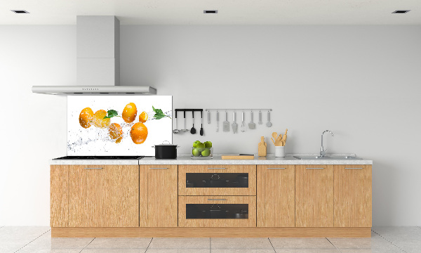 Crédence cuisine en verre Oranges et eau