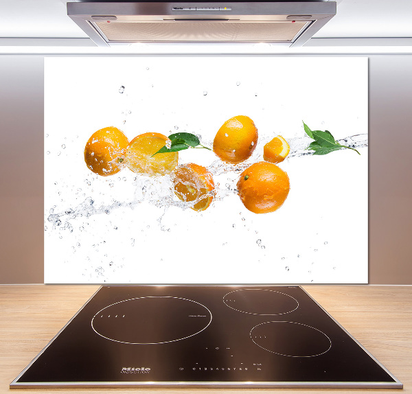 Crédence cuisine en verre Oranges et eau