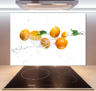 Crédence cuisine en verre Oranges et eau