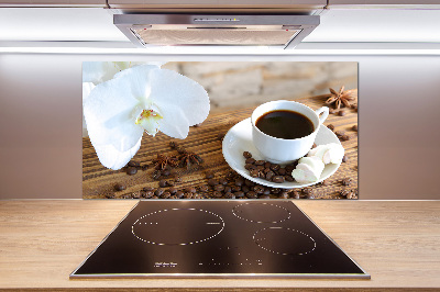 Crédence en verre avec motif Tasse de café