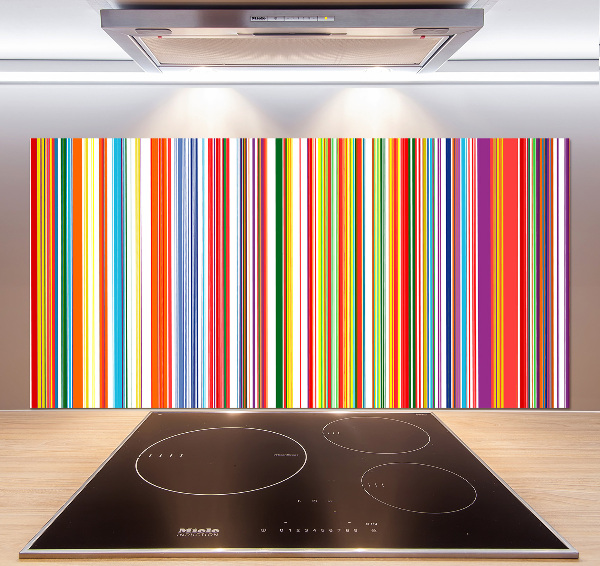 Crédence cuisine en verre Rayures colorées