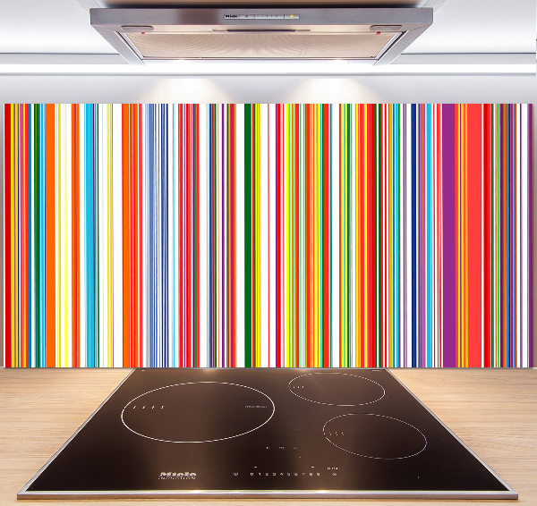Crédence cuisine en verre Rayures colorées