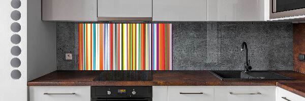 Crédence cuisine en verre Rayures colorées