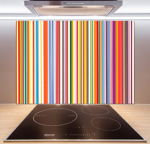 Crédence cuisine en verre Rayures colorées