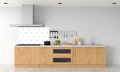 Panneau crédence cuisine Points et cœurs