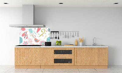 Crédence de cuisine en verre Fleurs et oiseaux