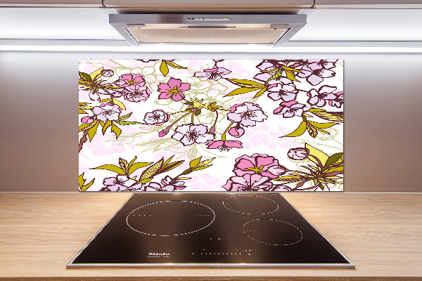 Crédence cuisine en verre Fleurs de cerisier