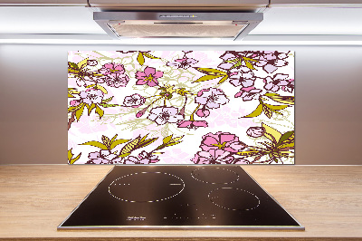 Crédence cuisine en verre Fleurs de cerisier