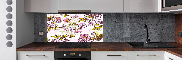 Crédence cuisine en verre Fleurs de cerisier