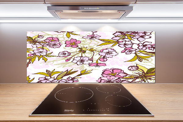 Crédence cuisine en verre Fleurs de cerisier