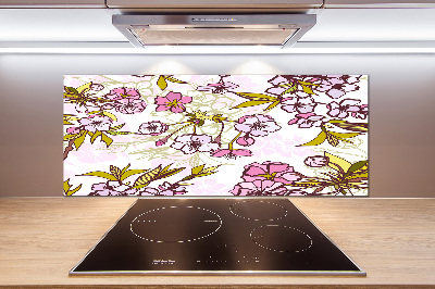 Crédence cuisine en verre Fleurs de cerisier