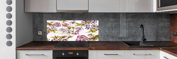 Crédence cuisine en verre Fleurs de cerisier