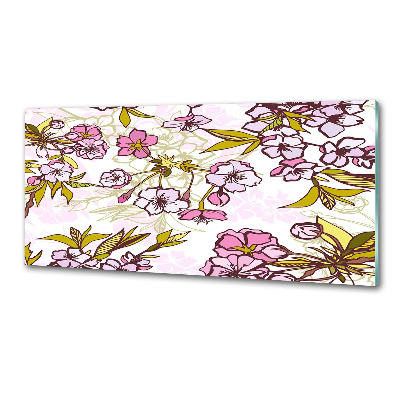 Crédence cuisine en verre Fleurs de cerisier