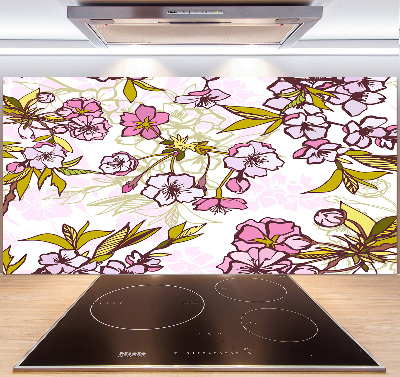 Crédence cuisine en verre Fleurs de cerisier