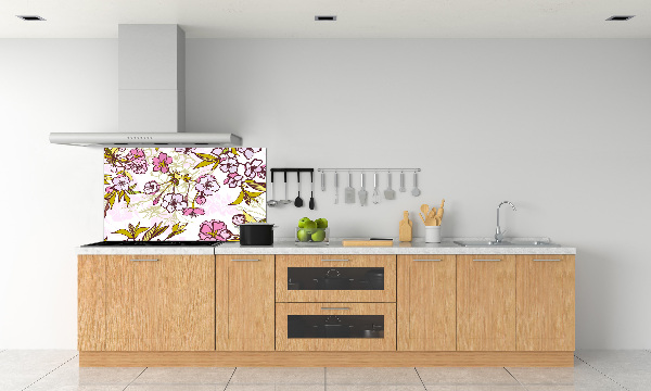 Crédence cuisine en verre Fleurs de cerisier