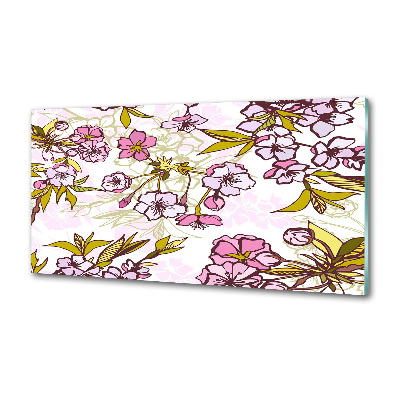 Crédence cuisine en verre Fleurs de cerisier