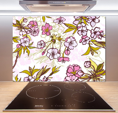 Crédence cuisine en verre Fleurs de cerisier
