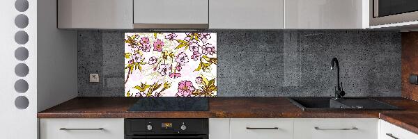 Crédence cuisine en verre Fleurs de cerisier