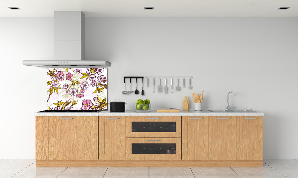 Crédence cuisine en verre Fleurs de cerisier