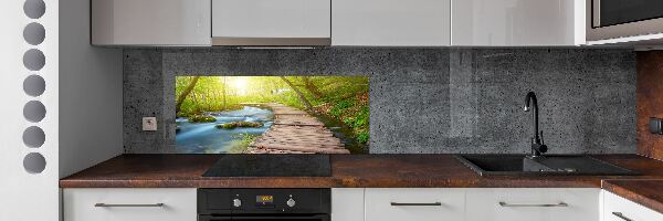 Crédence en verre trempé Sentier dans la forêt