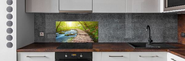 Crédence en verre trempé Sentier dans la forêt
