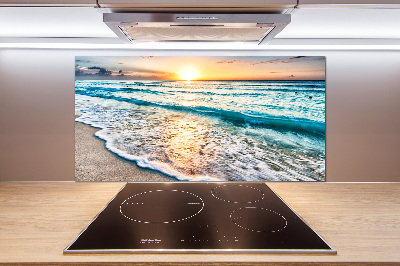 Crédence cuisine en verre trempé Plage du coucher de soleil