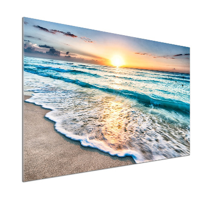 Crédence cuisine en verre trempé Plage du coucher de soleil