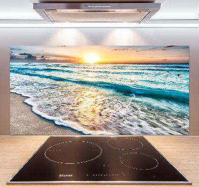 Crédence cuisine en verre trempé Plage du coucher de soleil