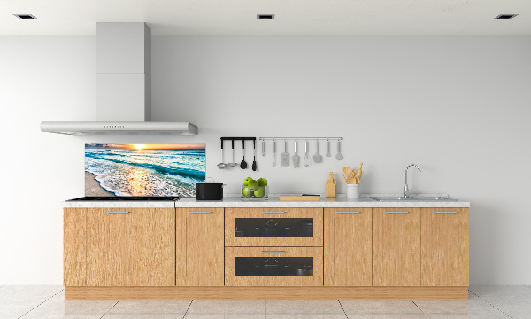 Crédence cuisine en verre trempé Plage du coucher de soleil