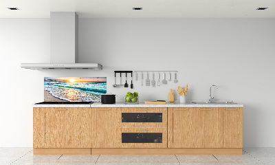 Crédence cuisine en verre trempé Plage du coucher de soleil