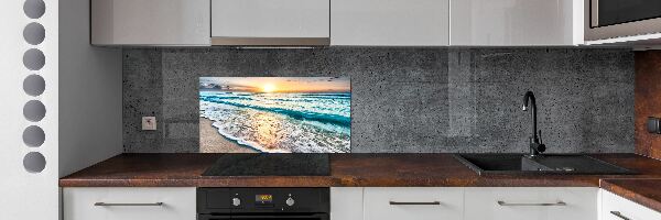 Crédence cuisine en verre trempé Plage du coucher de soleil