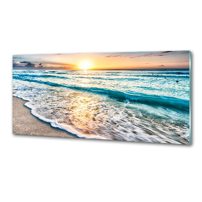 Crédence cuisine en verre trempé Plage du coucher de soleil