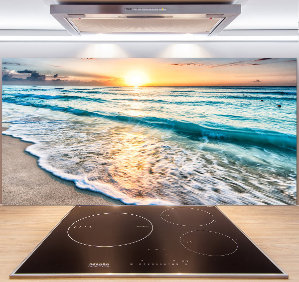 Crédence cuisine en verre trempé Plage du coucher de soleil