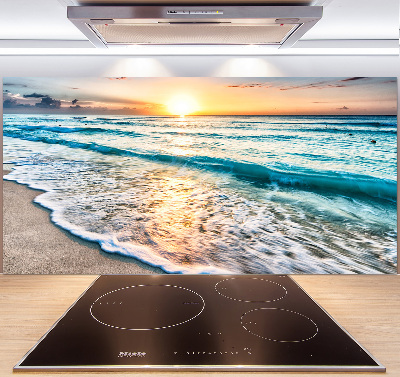 Crédence cuisine en verre trempé Plage du coucher de soleil