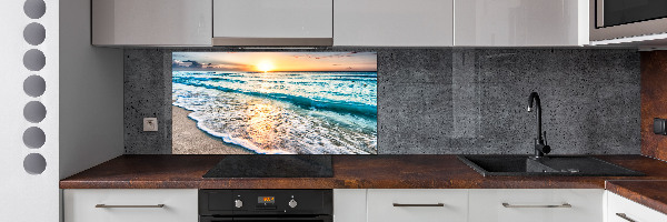 Crédence cuisine en verre trempé Plage du coucher de soleil