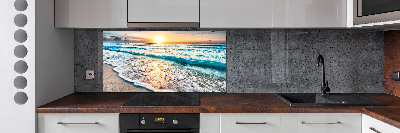 Crédence cuisine en verre trempé Plage du coucher de soleil
