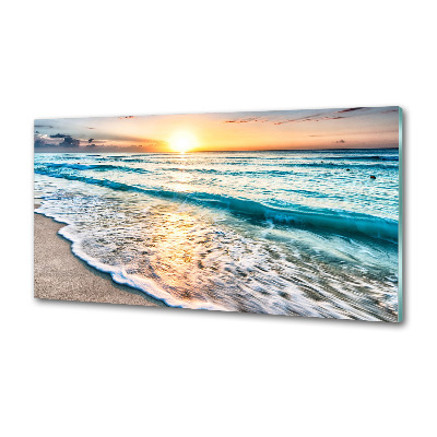 Crédence cuisine en verre trempé Plage du coucher de soleil