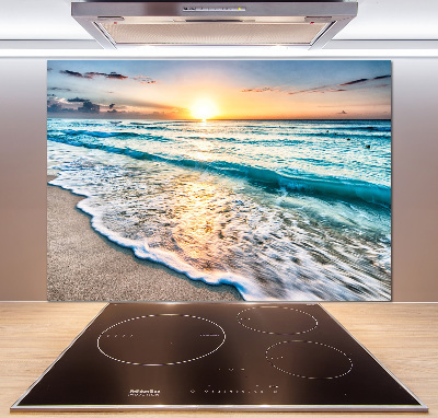 Crédence cuisine en verre trempé Plage du coucher de soleil