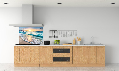 Crédence cuisine en verre trempé Plage du coucher de soleil